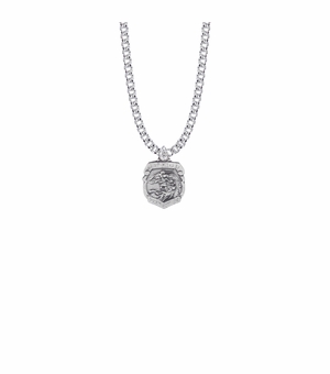 11/16 Inch Pewter St. Michael Shield Medal, Patron Saint of Police