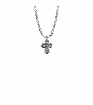 11/16 Inch Sterling Silver Engraved Antique Five Way Medal