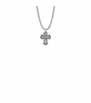 11/16 Inch Sterling Silver Engraved Antiqued Five Way Baby Medal 