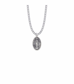 13/16 Inch Sterling Silver Oval St. Jude Medal, Patron Saint of Hopeless Causes and Desperation