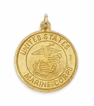 14KT Gold Marine Medal with St. Christopher on Back