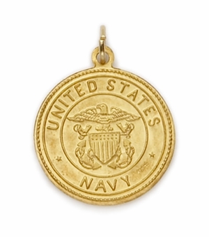 14KT Gold Navy Medal with St. Christopher on Back