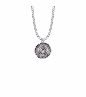 15/16 Inch Sterling Silver U.S. Air Force Medal with St. Michael on Back