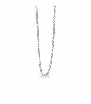 18 Inch Stainless Steel Rhodium Plated Curb Necklace Chain