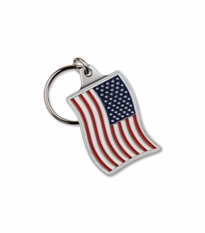 2-1/4 Inch Enameled Finish American Flag Key Chain