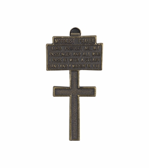 2-1/4 x 1-3/16 Inch Gold Fine Pewter Motorist Prayer Cross Visor Clip