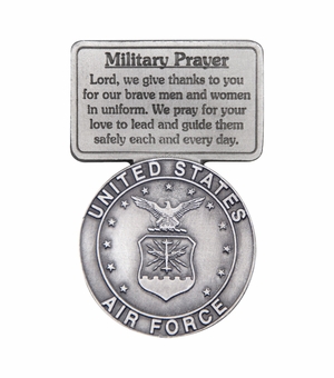 2-5/8 Inch Fine Pewter Air Force Military Prayer Visor Clip (Not Available - License Pending)