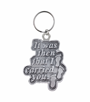 2 Inch Fine Pewter Footprints in the Sand Key Chain