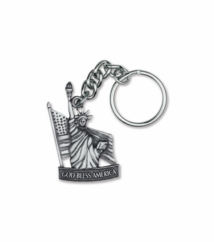 2 Inch "God Bless America" Statue of Liberty Key Chain