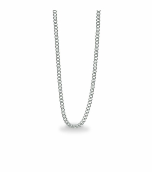 20 Inch Stainless Steel Rhodium Plated Curb Necklace Chain