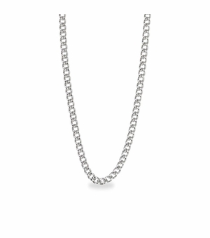 24 Inch Stainless Steel Rhodium Plated Curb Necklace Chain