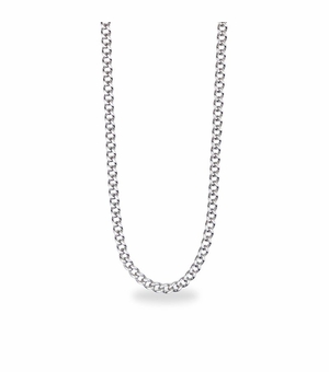 27 Inch Stainless Steel Rhodium Plated Curb Endless Necklace Chain