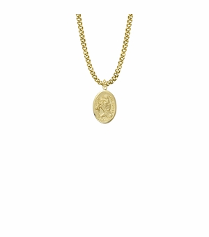 3/4 Inch 10KT Gold Filled Oval St. Christopher Medal, Patron Saint of Travelers