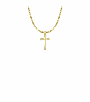 3/4 Inch 14K Gold Plated Over Brass Maltese Cross Necklace