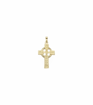 3/4 Inch 14KT Gold Celtic Knot Cross Pendant