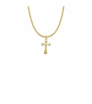 3/4 Inch 10KT Gold Filled Beveled Cross Necklace