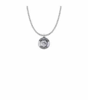 3/4 Inch Round Sterling Silver Engraved St. David Medal, Patron Saint of Poets
