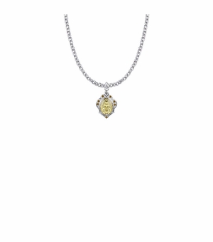 3/4 Inch Sterling Silver Decorative Border Miraculous Medal with November Birthstone Crystal Stones
