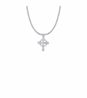 3/4 Inch Sterling Silver Hammered Texture Celtic Cross Necklace