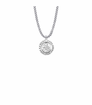 3/4 Inch Sterling Silver Round St. Anne Medal, Patron Saint of Women in Labor