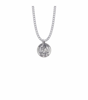 3/4 Inch Sterling Silver Round St. Anthony Medal, Patron Saint of Lost Articles
