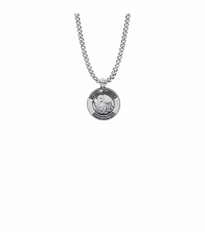 3/4 Inch Sterling Silver Round St. Cecilia Medal, Patron Saint of Musicians