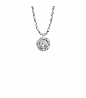 3/4 Inch Sterling Silver Round St. Cecilia Medal, Patron Saint of Musicians