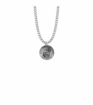 3/4 Inch Sterling Silver Round St. Francis Medal, Patron Saint of Animals
