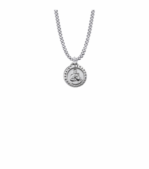 3/4 Inch Sterling Silver Round  St. Gerard Medal, Patron Saint of Expectant Mothers