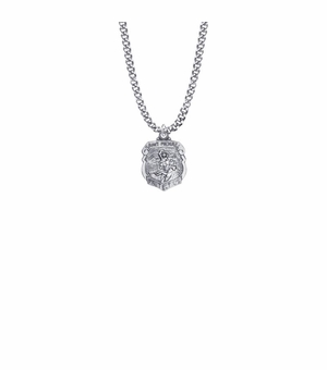 3/4 Inch Sterling Silver St. Michael Shield Medal, Patron Saint of Police Officers