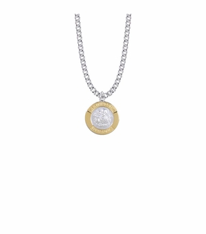3/4 Inch Two-Tone Sterling Silver St. Joseph Medal, Patron Saint of Carpenters/Workers
