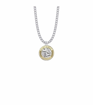 3/4 Inch Two-Tone Sterling Silver St.Michael Medal, Patron Saint of Police