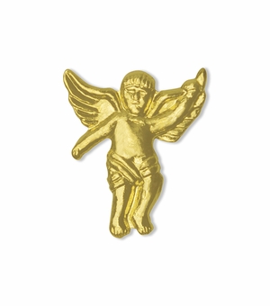 3/4 x 5/8 Inch Antiqued Gold Guardian Angel Lapel Pin