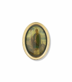 3/4 x 5/8 Inch "Faithful Protector" St. Patrick Oval Lapel Pin