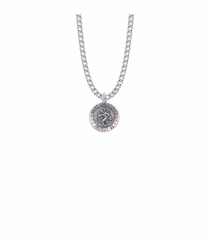 3/8 Inch Sterling Silver Sterling St. Christopher Medal, Patron Saint of Travelers