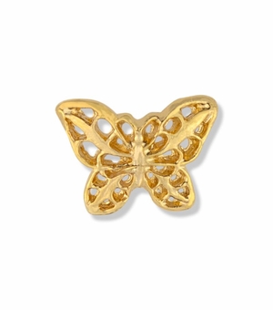 3/8 x 1/2 Inch Gold Filigree Butterfly Lapel Pin