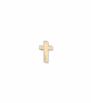 3/8 x 1/4 Inch Gold Cross Lapel Pin