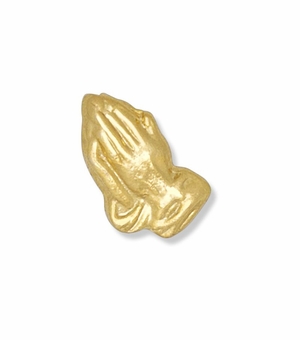 3/8 x 1/4 Inch Gold Praying Hands Lapel Pin