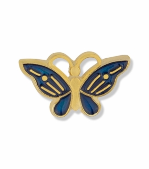 3/8 x 5/8 Inch Gold and Enameled Butterfly Lapel Pin