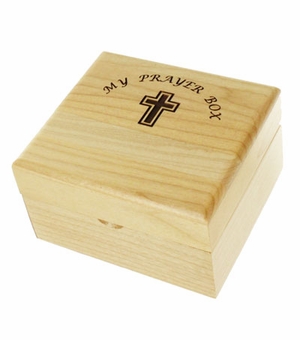 4-3/4 x 4-1/4 x 2-3/4 Inch Maple Wood Personalized My Prayer Box