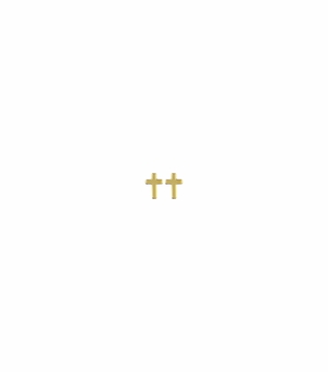 5/16 Inch 18KT Plated Gold Over Sterling Silver Cross Earrings