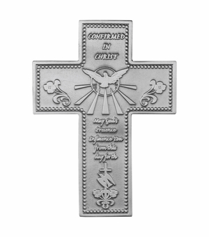 5-5/8 Inch Antiqued Pewter Confirmation Wall Cross