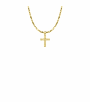 5/8 Inch 10KT Gold Filled Centered Heart Cross Necklace