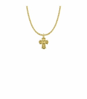 5/8 Inch 10KT Gold First Communion Four Way Medal