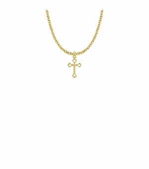 5/8 Inch 14KT Gold Filled Opened Heart Ends Cross Necklace
