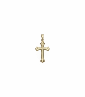 5/8 Inch 14KT Gold Flared Ends Inner Cross Pendant