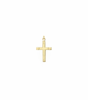 5/8 Inch 14KT Gold Inner Cross Pendant