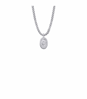 5/8 Inch Oval Sterling Silver Our Lady of Fatima Medal
