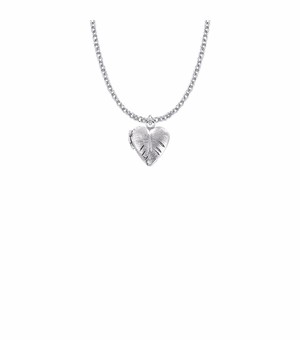 5/8 Inch Silver Plated Heart Locket and Engraved Cross Necklace