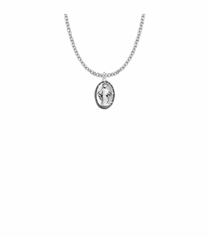 5/8 Inch Sterling Silver Antiqued Oval Miraculous Medal